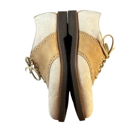 Cole Haan Mens Wingtip Oxfords 8.5D Leather Tan & Beige Lace-Up Dress Shoes - Picture 3 of 9